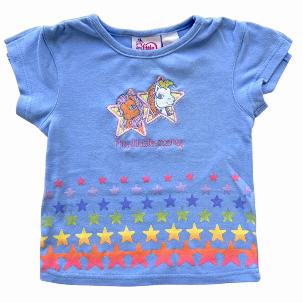 Vintage My Little Pony Girls Embroidered T-shirt 2004 Hasbro Size 5 RARE Y2K